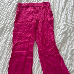 Vibrant Pink Satin Pants